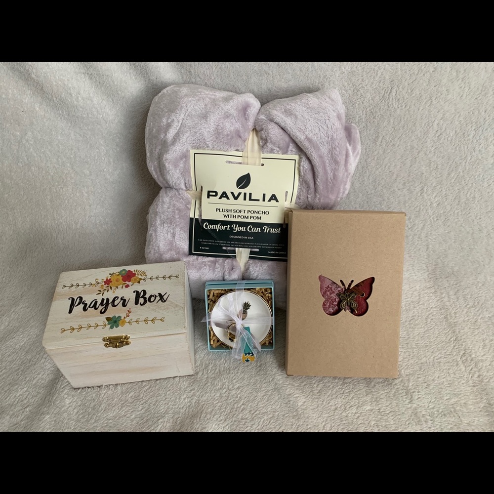 Gift Bundle: Plush Poncho, Prayer Box, Journal...